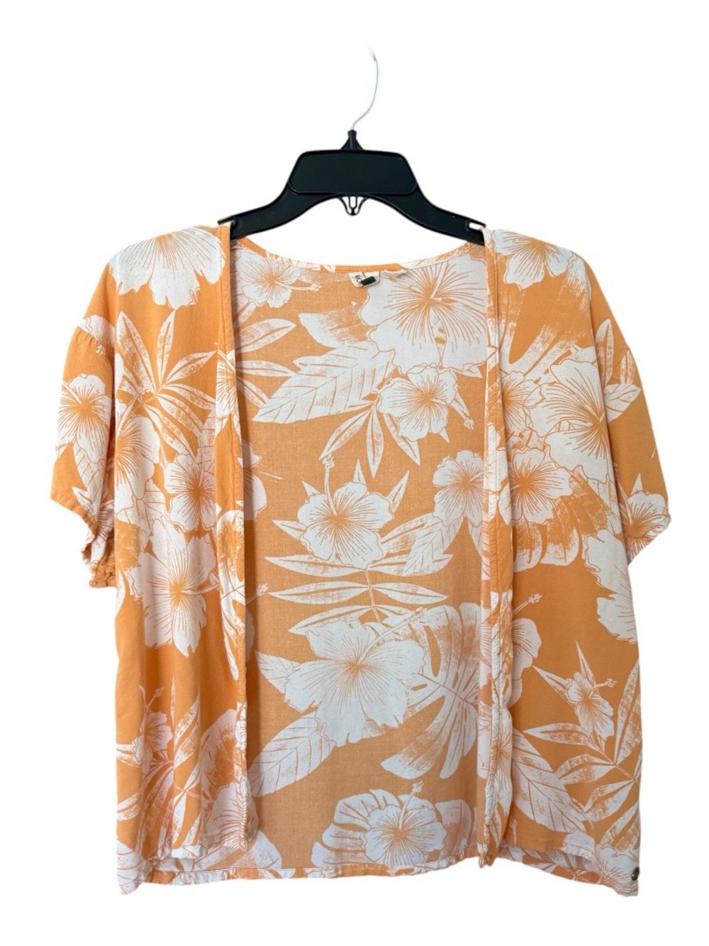 Roxy Orange Floral Cover Up/Open Front Shirt